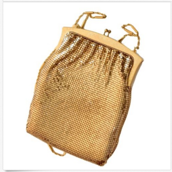 Vintage Whiting Davis Evening Bag Gold Mesh Glamour Retro 1940s Frame Bag - Picture 2 of 7